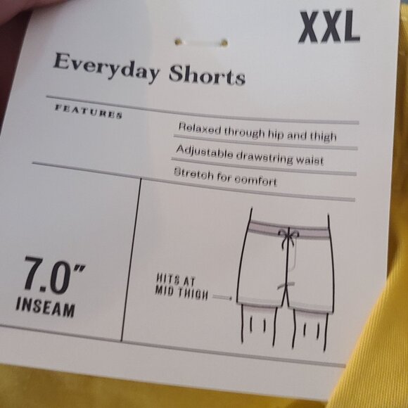 NWT Goodfellow & Co Everyday Shorts 7' inseam elasticwaist Yellow Men's Size XXL - Picture 7 of 7